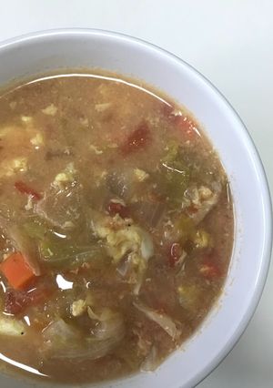 簡単！トマトベースのミルク味噌スープ-レシピのメイン写真