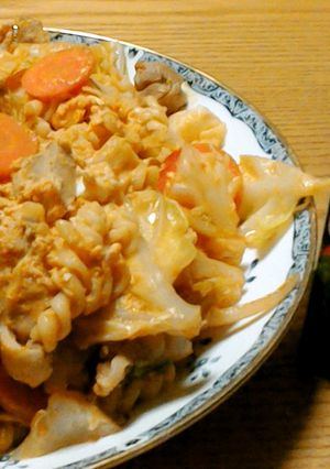 野菜ジュースで春キャベツと鶏肉の卵炒め煮-レシピのメイン写真