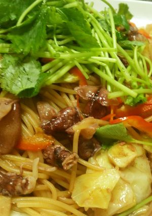 めんつゆでほたるいかと筍の和風パスタ-レシピのメイン写真