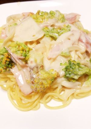 ベーコンブロッコリー玉葱のクリームパスタ-レシピのメイン写真