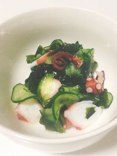 タコ入り!キュウリとワカメの酢の物-レシピのメイン写真