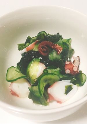 タコ入り！キュウリとワカメの酢の物-レシピのメイン写真