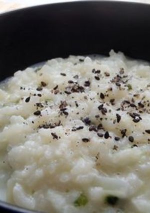 おなかに優しい◎青梗菜が入った豆乳のお粥-レシピのメイン写真