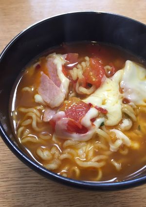 夏こそ汗だくで！トマト辛ラーメン☆-レシピのメイン写真