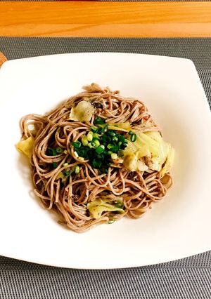 ☆蕎麦でペペロンチーノ-レシピのメイン写真