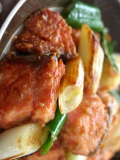 鮭と長ねぎのゴマ味噌バター炒め-レシピのメイン写真