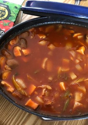 野菜ジュースで野菜たっぷりミネストローネ-レシピのメイン写真