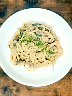 ツナときのこのクリームパスタ-レシピのメイン写真