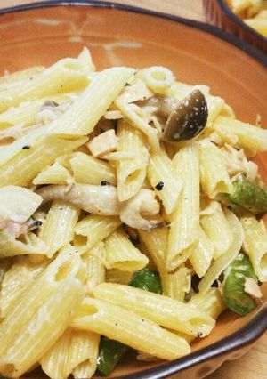いんげん豆ときのこのツナマヨペンネ-レシピのメイン写真