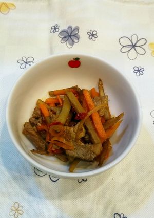 豚こま肉にんにくピリ辛きんぴら-レシピのメイン写真