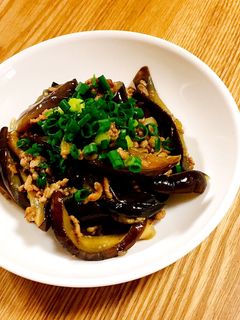 ひき肉とナスの甘酢炒め-レシピのメイン写真