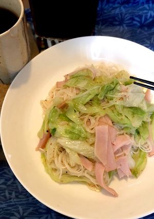 レタスとハムと素麺でチャンプルー-レシピのメイン写真
