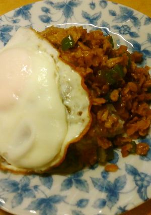 昼食　オートミール入り和風ガパオライス　-レシピのメイン写真