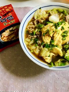 野菜炒めとふんわり卵でまろやか辛ラーメン-レシピのメイン写真