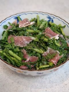 生で食べる!春菊と生ハムのサラダ-レシピのメイン写真