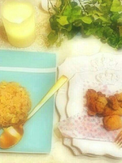 玉子マヨチャーハン&簡単に鶏のから揚げ-レシピのメイン写真