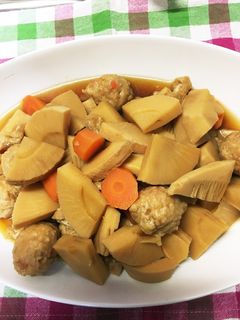 超簡単、筍と肉団子の煮物!-レシピのメイン写真