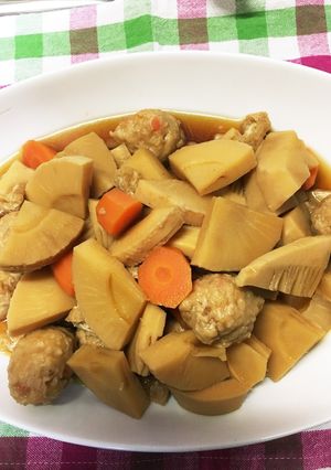 超簡単、筍と肉団子の煮物！-レシピのメイン写真