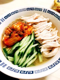 ムネ肉でボリュームたっぷりさっぱり冷麺-レシピのメイン写真
