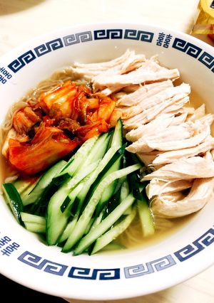 ムネ肉でボリュームたっぷりさっぱり冷麺-レシピのメイン写真