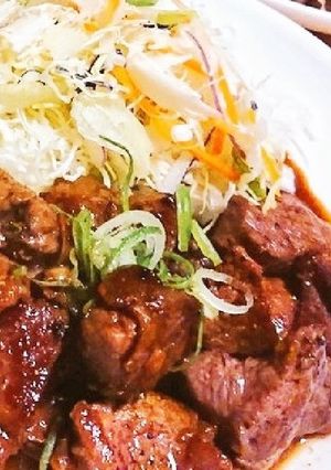 特別な日の牛ステーキ！簡単にんにくソース-レシピのメイン写真
