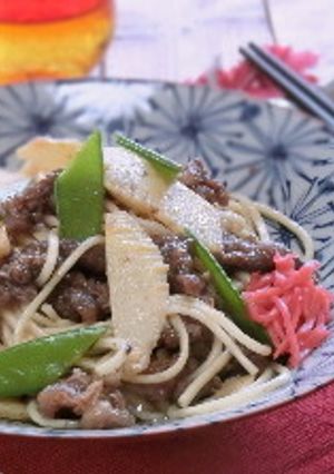 筍と牛肉の甘辛ひやむぎ-レシピのメイン写真