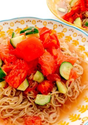 きらきら♩夏♩グレープふるーる冷麺-レシピのメイン写真