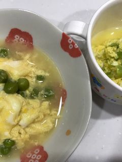 グリーンピースの卵とじ 離乳食も-レシピのメイン写真