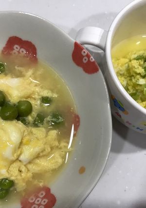 グリーンピースの卵とじ 離乳食も-レシピのメイン写真