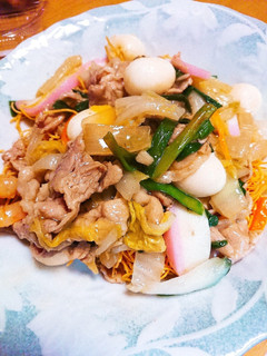 具だくさんのお家で作るあんかけ揚げそば-レシピのメイン写真