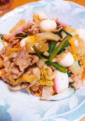 具だくさんのお家で作るあんかけ揚げそば-レシピのメイン写真