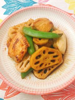 カンタン酢で!鶏むねとレココンの黒酢炒め-レシピのメイン写真