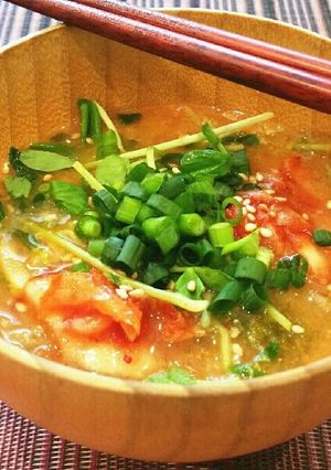簡単♡豆苗とキムチの味噌汁♡-レシピのメイン写真