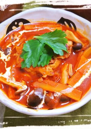 簡単!たっぷり野菜の豚コマ煮込みバーグ-レシピのメイン写真