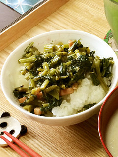幸せ朝食♪「大根の葉とベーコンふりかけ」-レシピのメイン写真