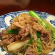 新玉ねぎと牛肉のすき焼き風煮物