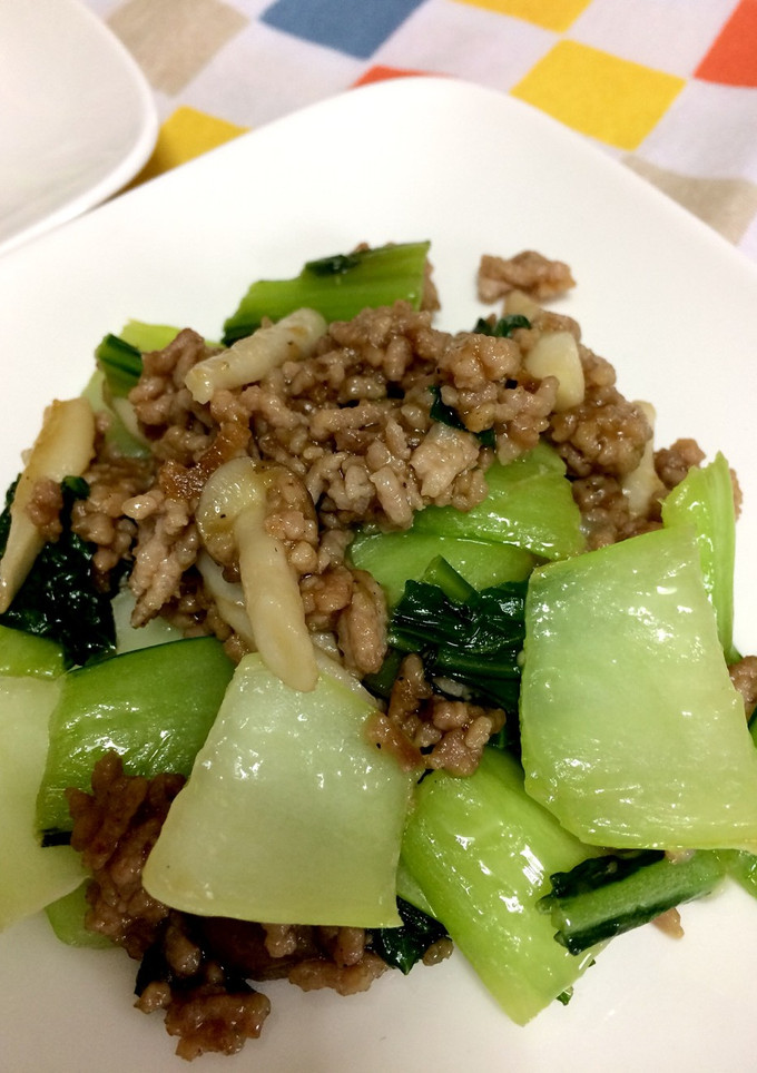 豚ひき肉と青梗菜のてりやき風炒め-レシピのメイン写真