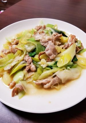 豚バラ肉とチンゲン菜と長ねぎ炒め-レシピのメイン写真