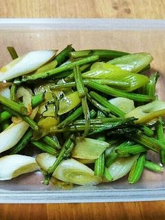 春菊の茎とねぎのポン酢炒め-レシピのメイン写真