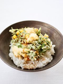 たれが旨い!ささみと人参葉のかき揚げ丼-レシピのメイン写真