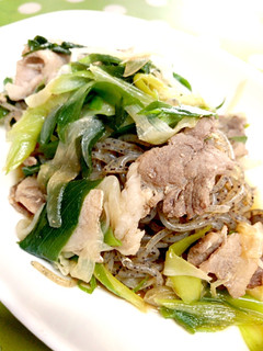 *ネギと豚肉と糸コン煮*-レシピのメイン写真