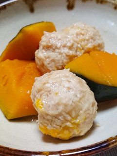 鶏つくねとカボチャの煮物-レシピのメイン写真