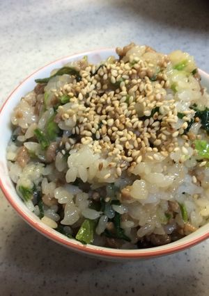 ホウレンソウとそぼろの混ぜご飯-レシピのメイン写真