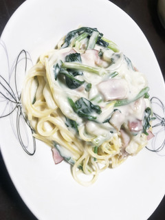 ほうれん草とベーコンのクリームパスタ-レシピのメイン写真