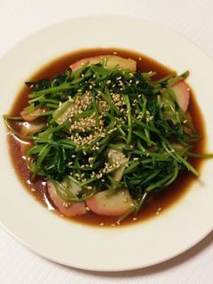 豆苗とかまぼこの中華風炒め-レシピのメイン写真