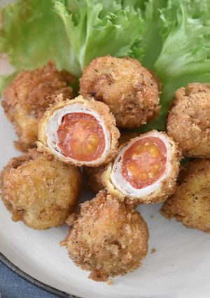 豚バラ肉とミニトマトの包み揚げ☆-レシピのメイン写真