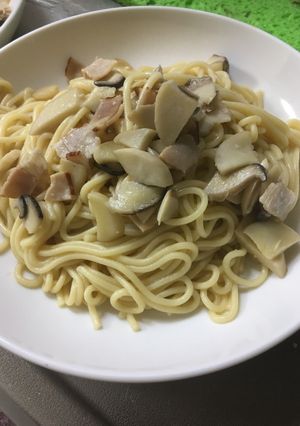 簡単、絶品エノキベーコンバター醤油パスタ-レシピのメイン写真