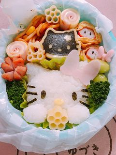 幼稚園年少さん弁当♡ キティキャラ弁-レシピのメイン写真