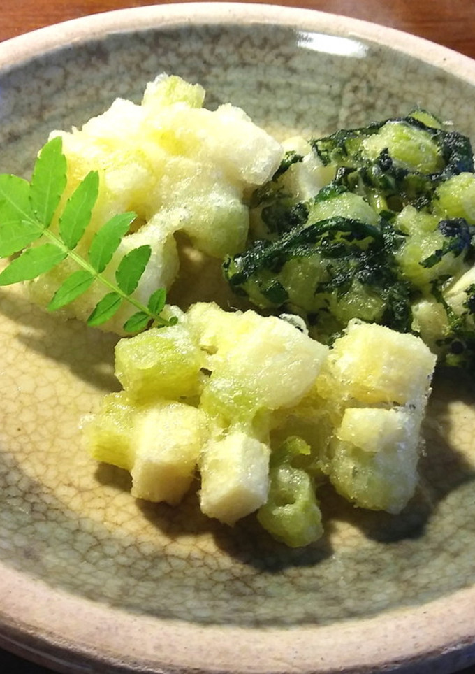蕗と筍のかき揚げ 蕗の葉の衣揚げ-レシピのメイン写真