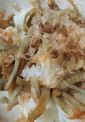 納豆とごぼうのケチャップまぜご飯-レシピのメイン写真